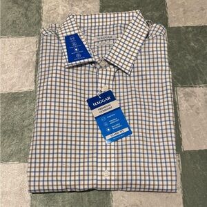 NWT Haggar Men's Classic Checkered Shirt